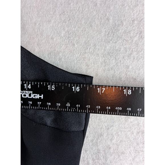 JR Nites Caliendo Black Satin Trim Y2K Spaghetti Strap Dress 33" Bust No Stretch - Picture 2 of 7